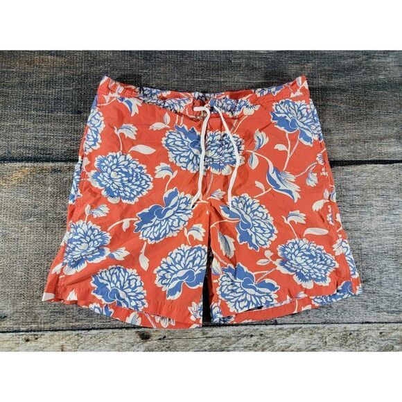 Polo Sport Ralph Lauren Floral Hawaiian Red Blue Board Shorts - Picture 1 of 6